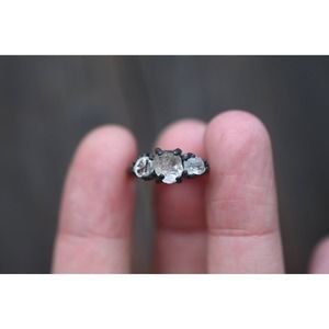 Raw Quartz Engagement Ring Rough Gemstone Jewelry Natural Uncut Quartz
